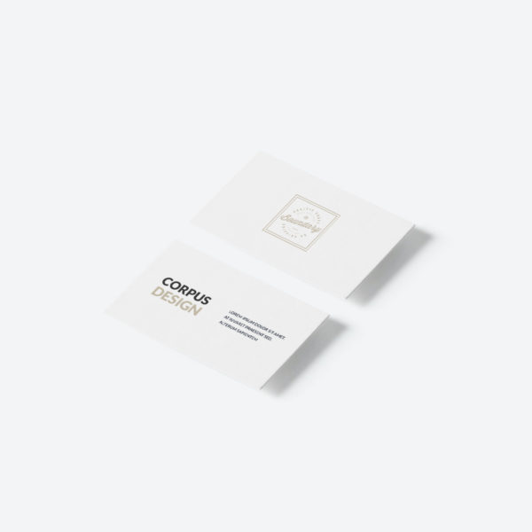 Design-mockup för vita visitkort.