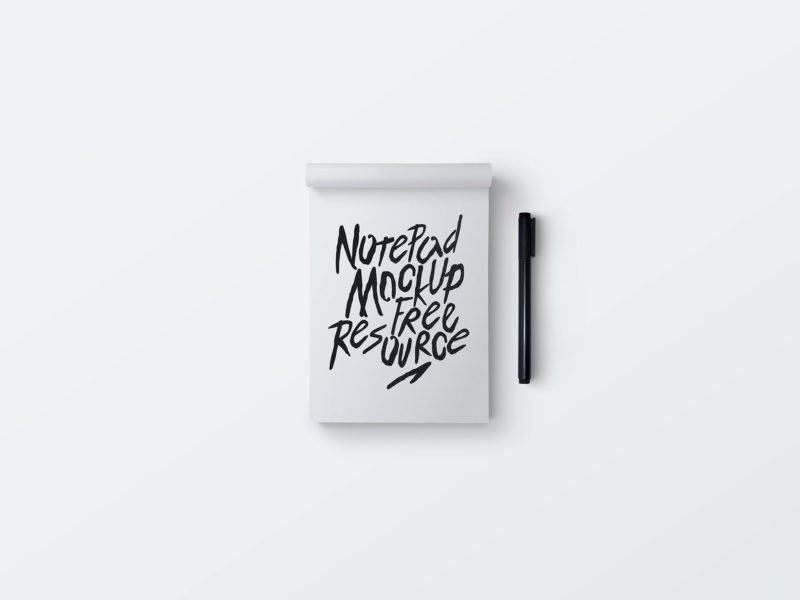 Anteckningsbok med förslag till design.